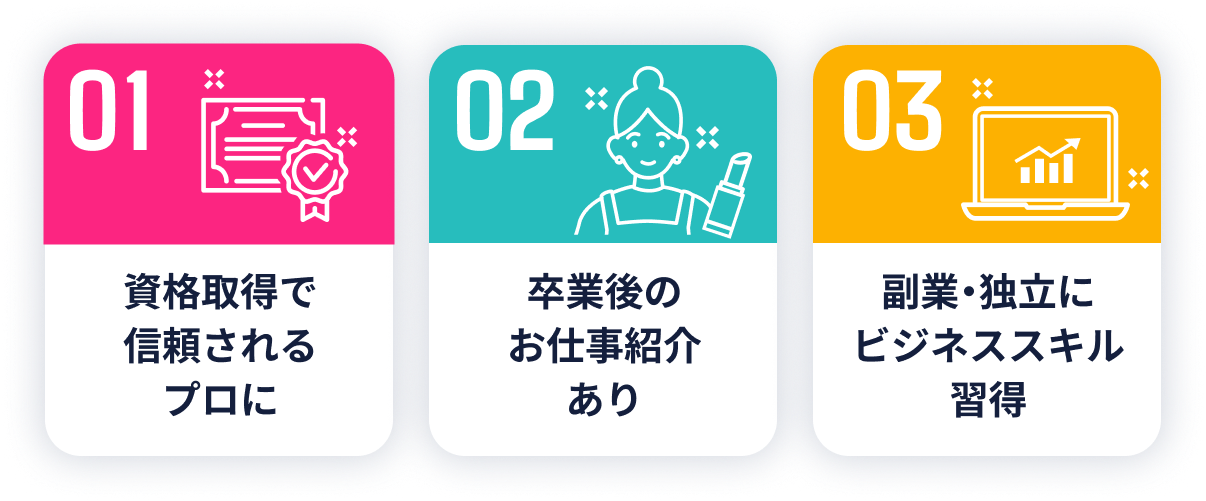 資格取得で信頼されるプロに／卒業後のお仕事紹介あり／副業・独立にビジネススキル習得